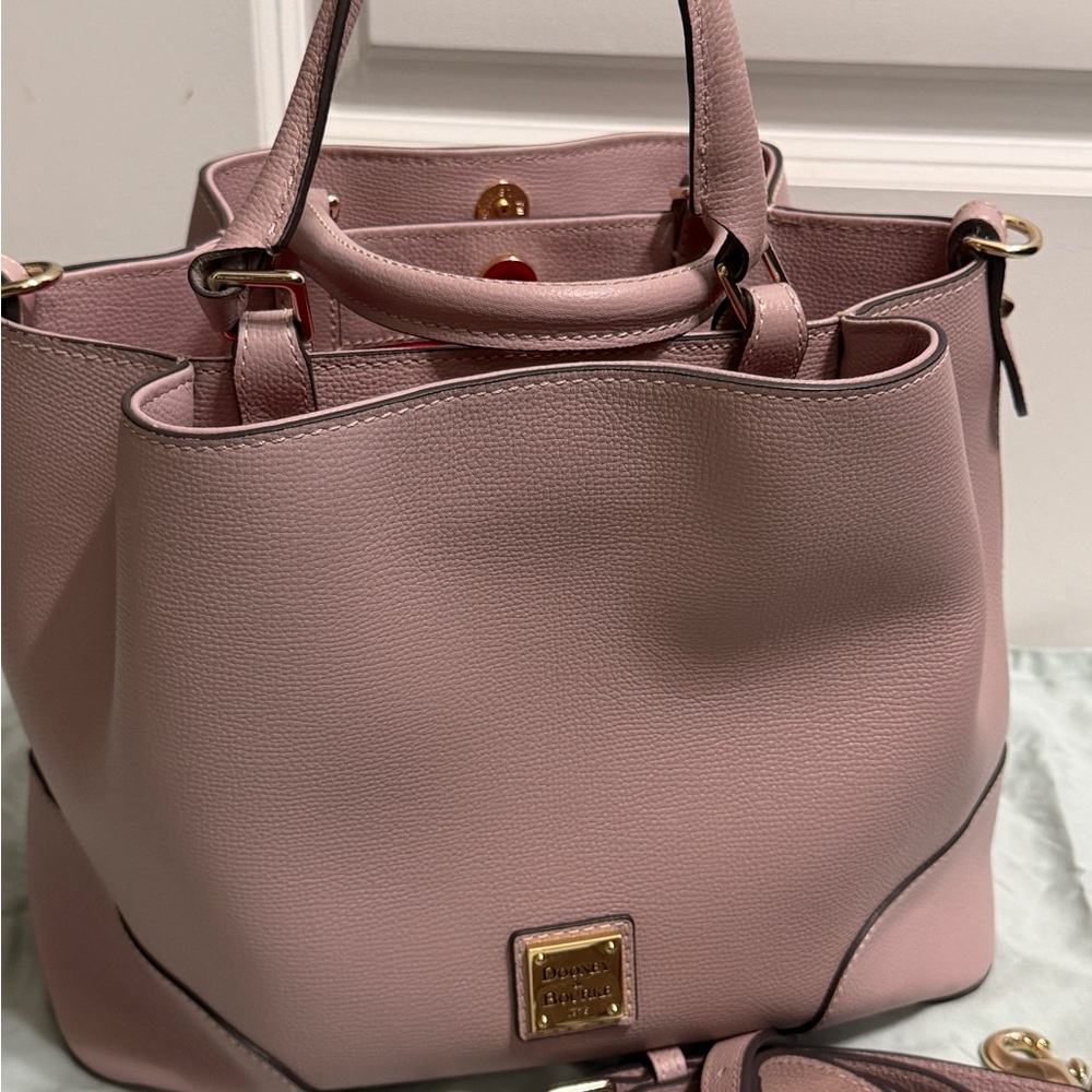 Dooney & Bourke Sorrento Barlow Pebbled Leather Satchel Mushroom - Picture 9 of 10